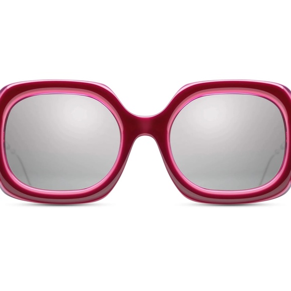 MATSUDA M2035 Square Gradient Sunglasses Deep Burgundy Pink - Picture 2 of 6